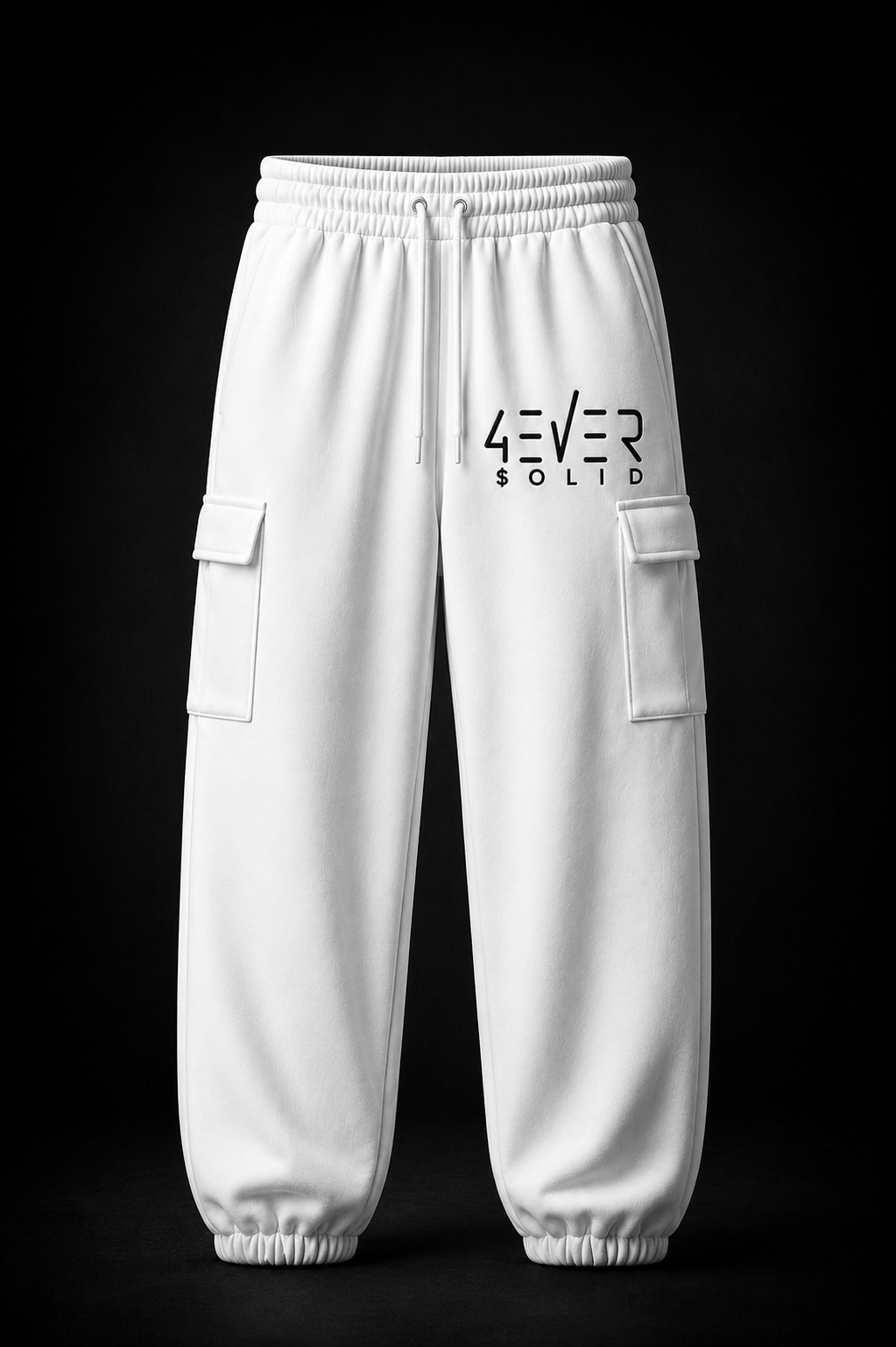 43VER $0LID WHITE Streetwear Joggers