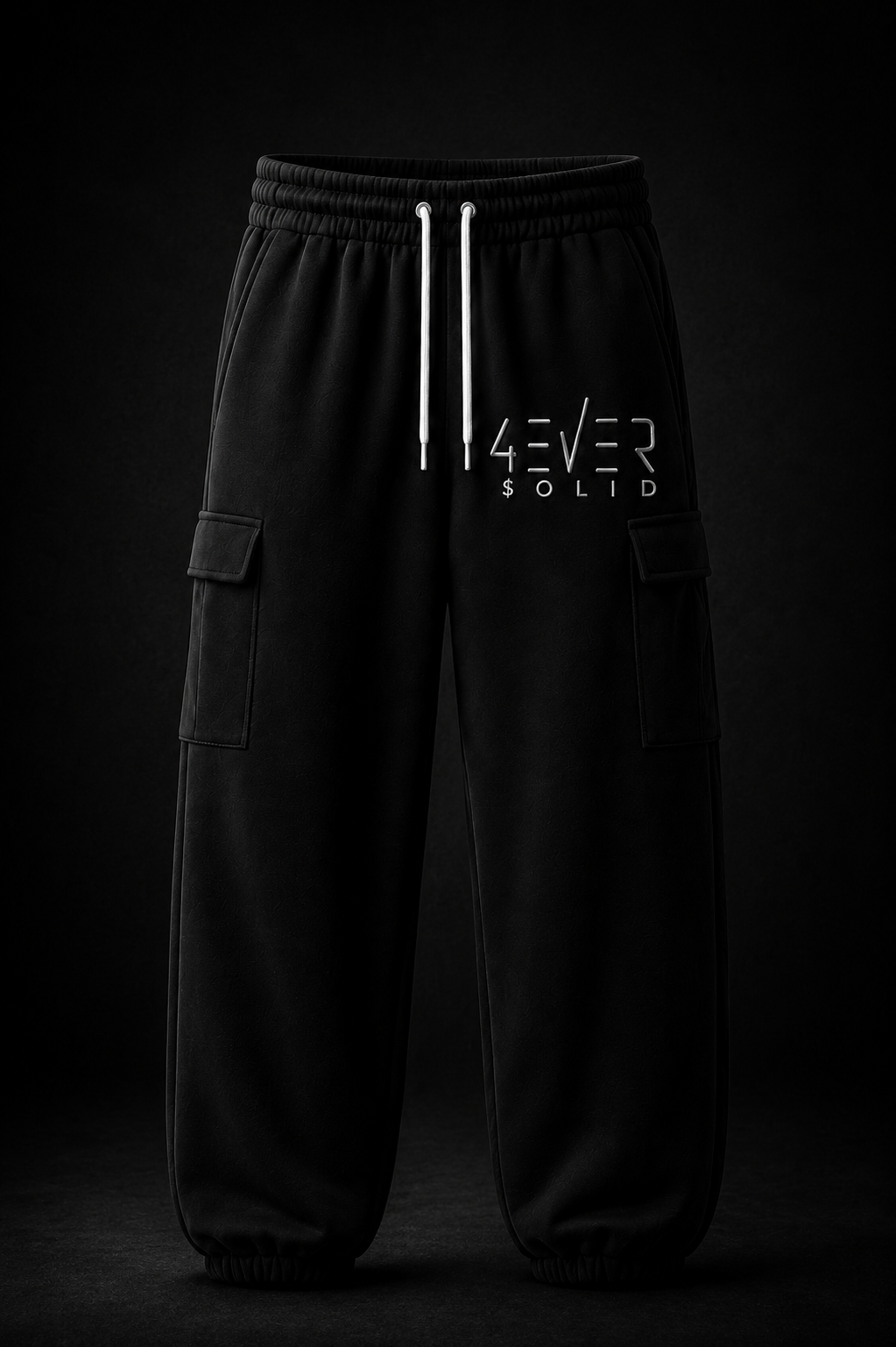 43VER $0LID BLACK Streetwear Joggers