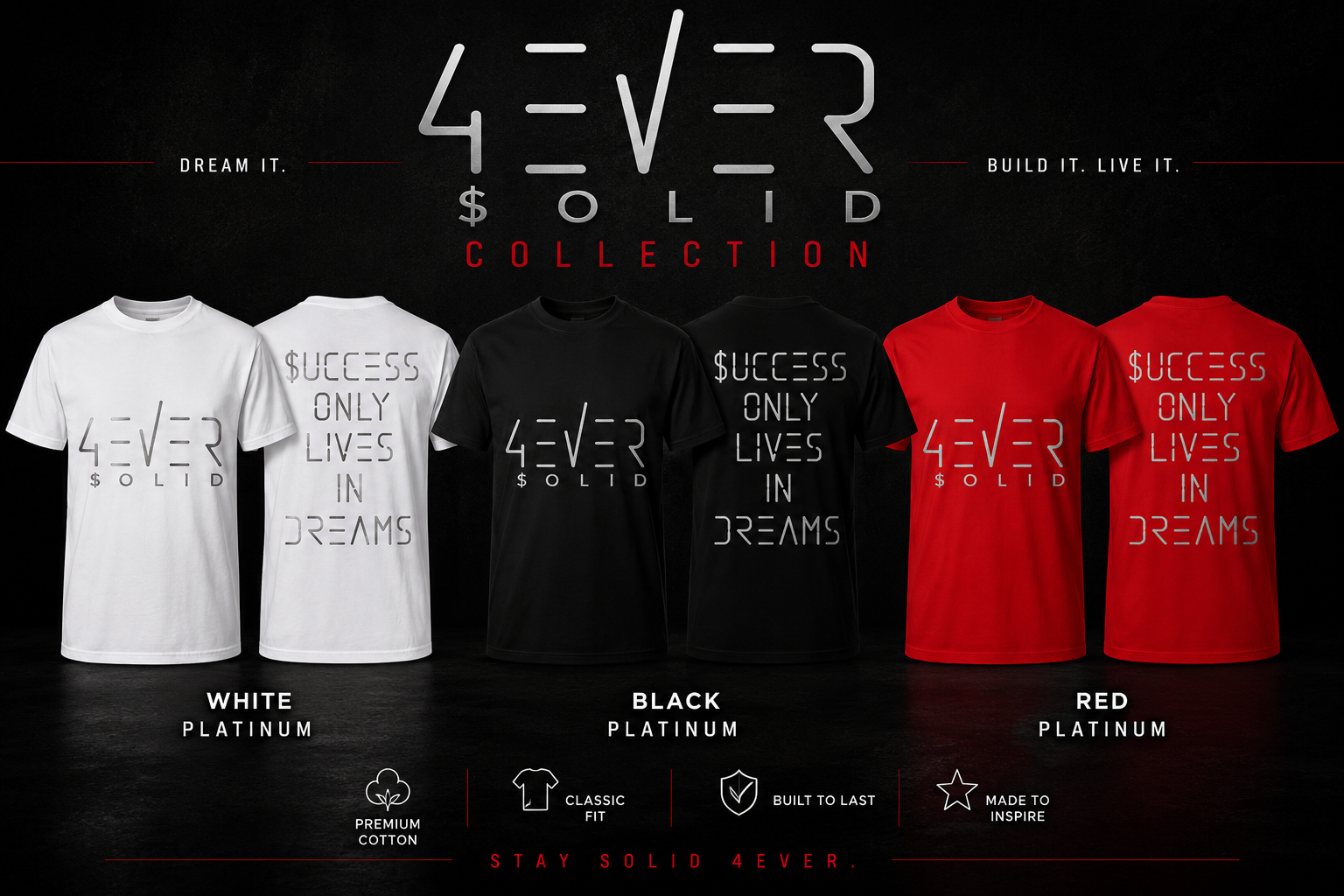 43VER $0LID BLACK Short Sleeve T-Shirt [PLATINUM EDITION]