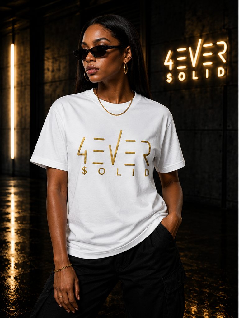 43VER SOLID WHITE Short Sleeve T-Shirt Gold Edition