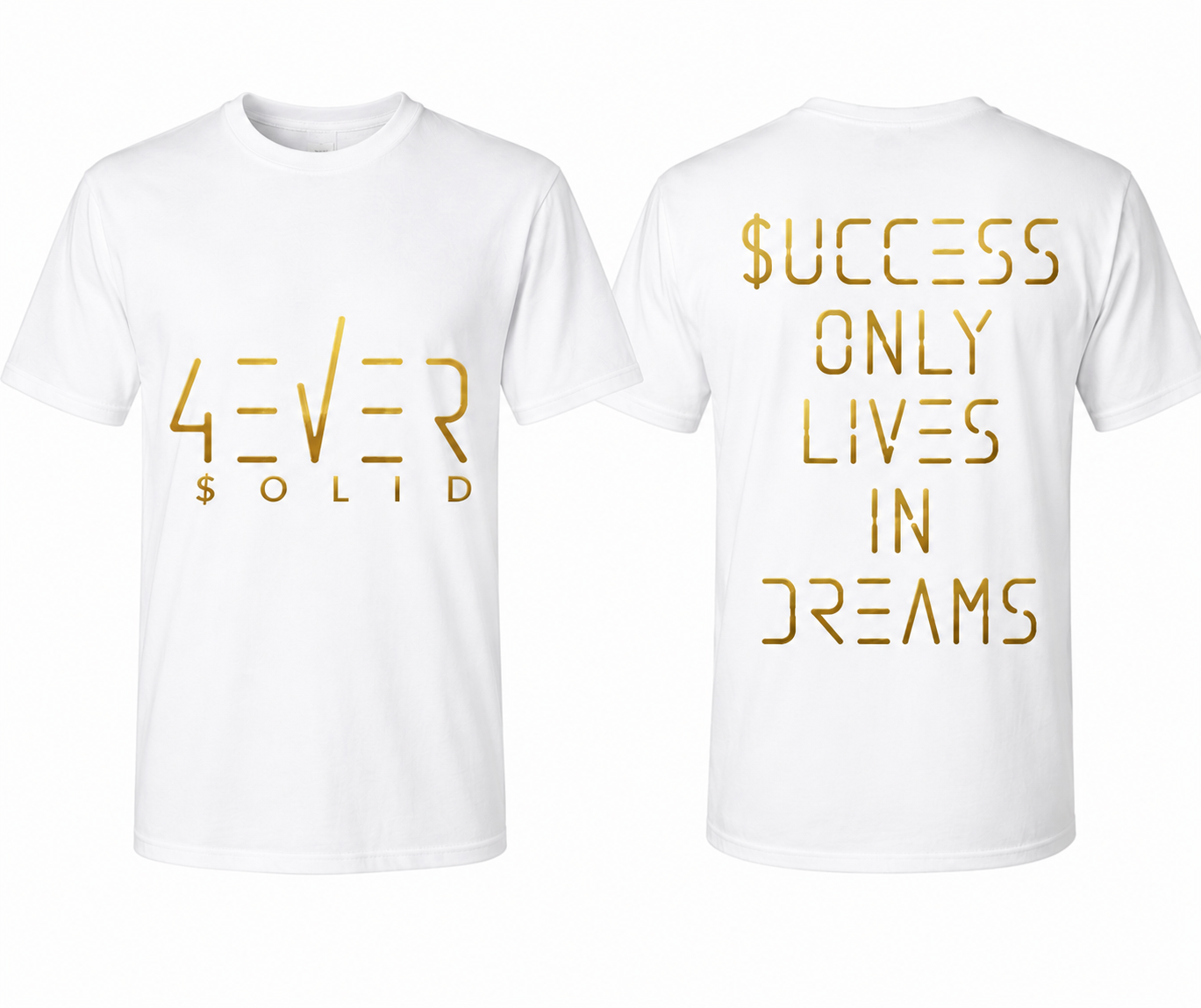 43VER $0LID WHITE Short Sleeve T-Shirt [GOLD EDITION]