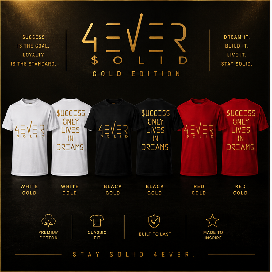 43VER $0LID BLACK Short Sleeve T-Shirt [GOLD EDITION]