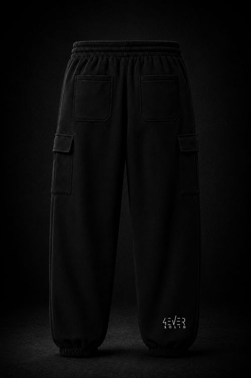 43VER $0LID BLACK Streetwear Joggers