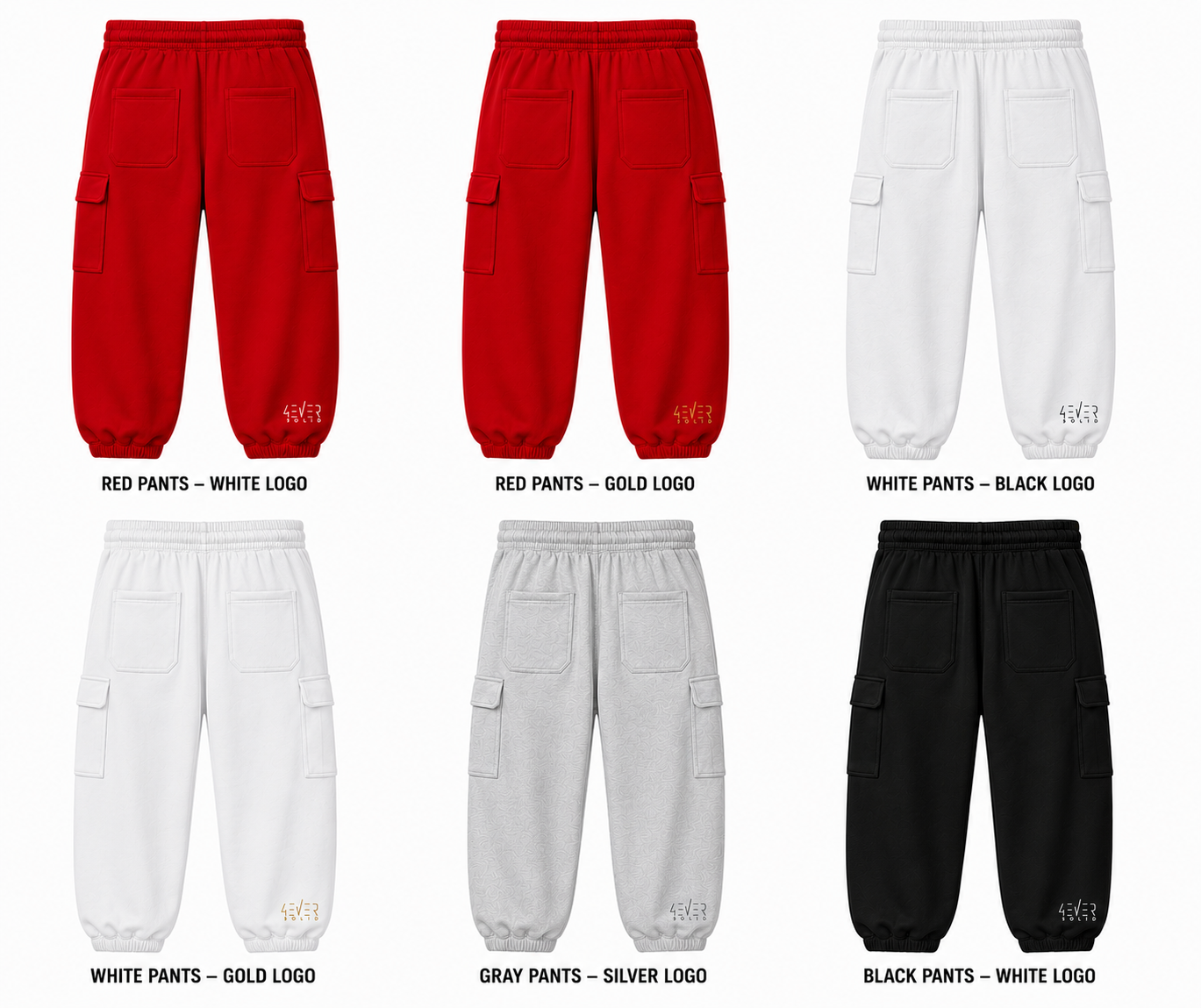 43VER $0LID WHITE Streetwear Joggers