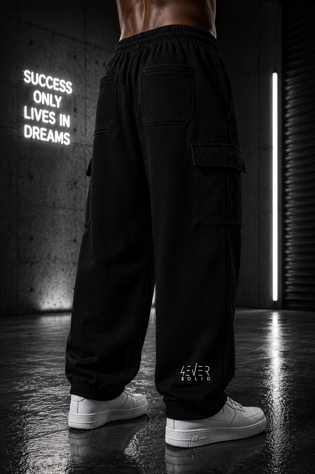 43VER 0LID BLACK Streetwear Joggers