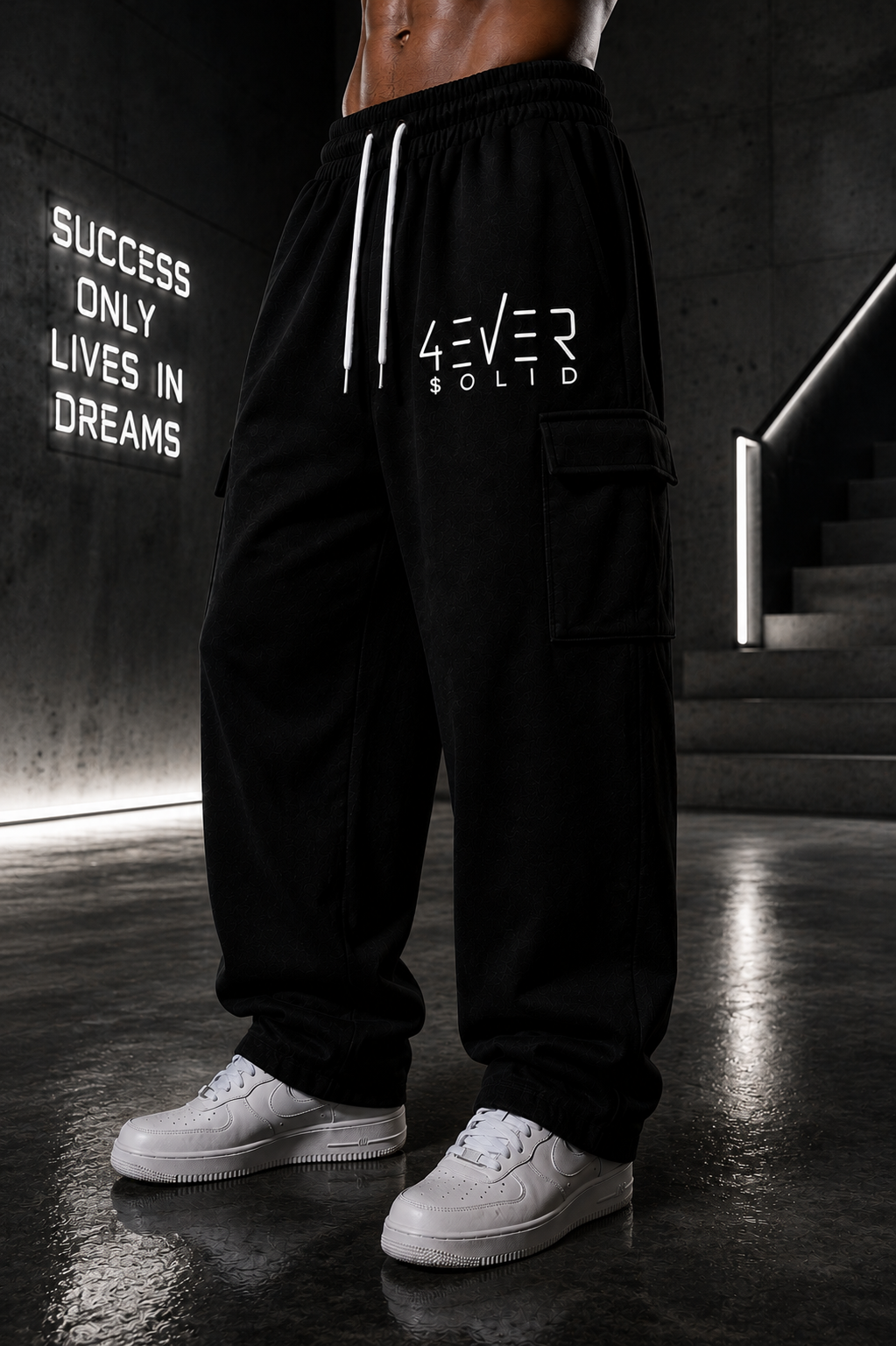43VER 0LID BLACK Streetwear Joggers