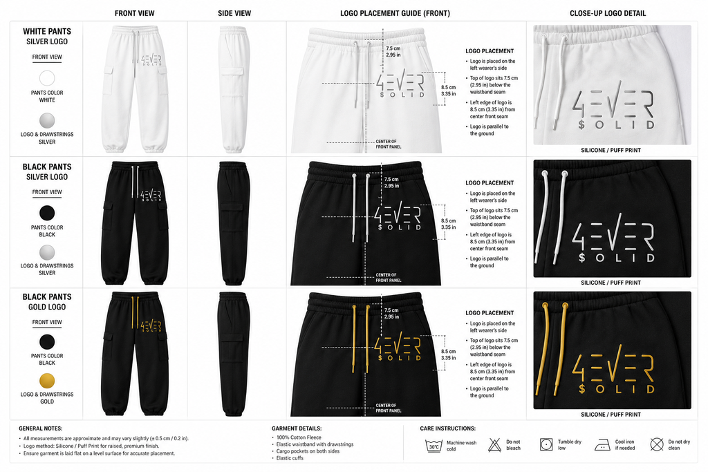 43VER $0LID BLACK Streetwear Joggers