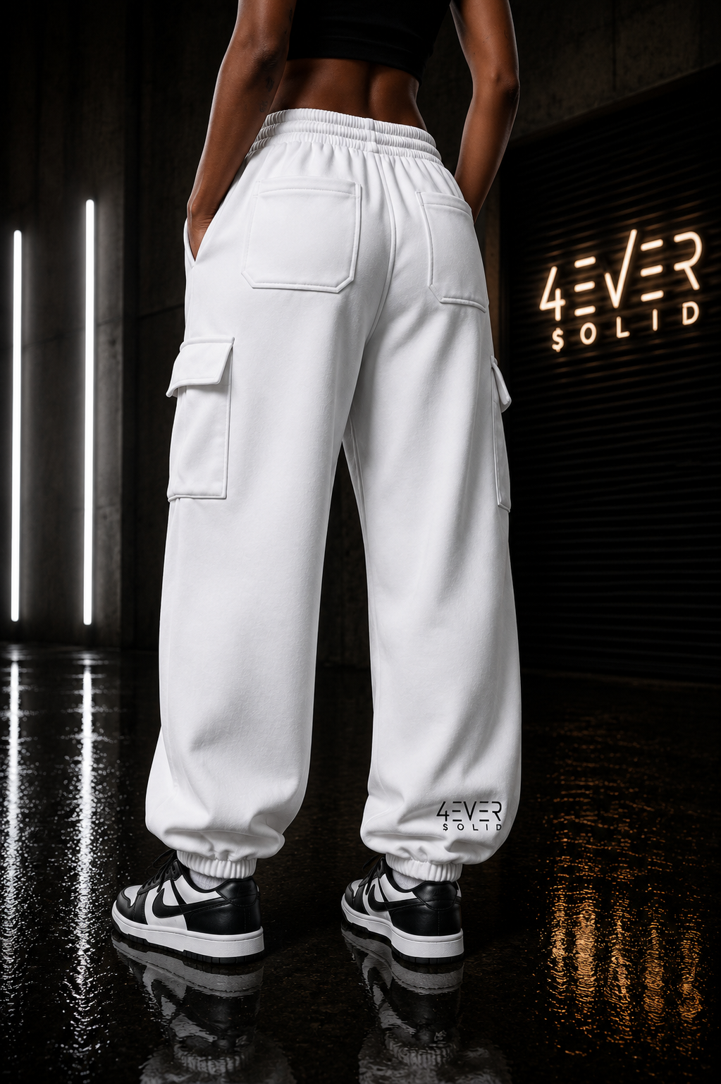 43VER 0LID WHITE Streetwear Joggers