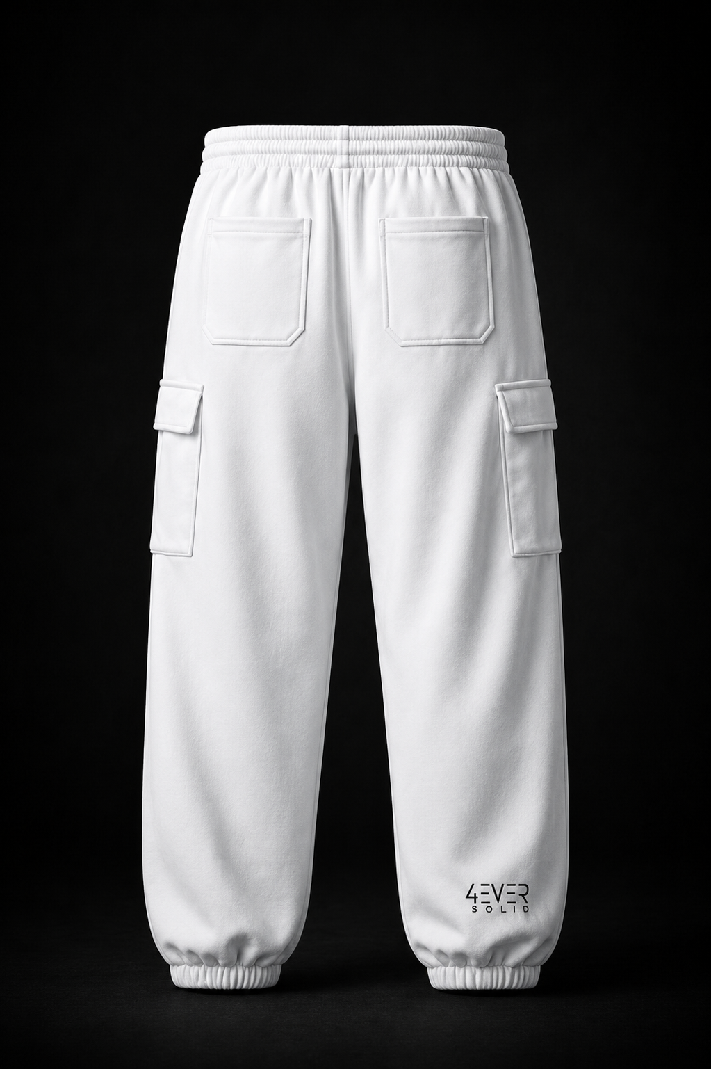 43VER $0LID WHITE Streetwear Joggers